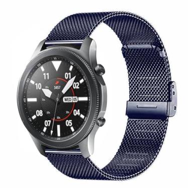 Imagem de Pulseira de substituição de malha compatível com Samsung Galaxy Watch 3 de 45 mm/Gear S3 Frontie/Gear S3 Classic/Galaxy Watch de 46 mm, pulseira de metal de aço inoxidável de liberação rápida de 22 mm