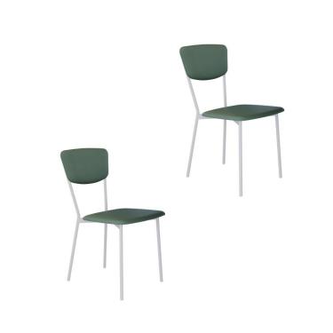 Imagem de Cadeira Vintage Retrô Fixa C-4 Pés 425 X 505 X 830 Mm C-2 Un. Pés Brancos. Cn.urano Vd.salvia Cn.urano Verde Sálvia