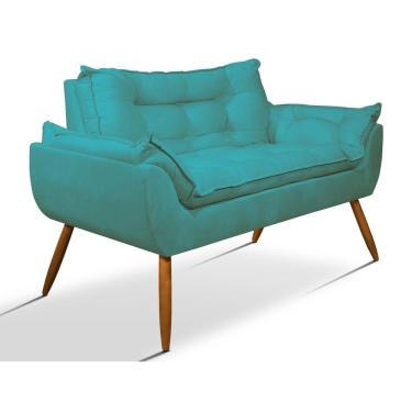 Imagem de Poltrona Luxo Namoradeira Sala Quarto - Azul Turquesa