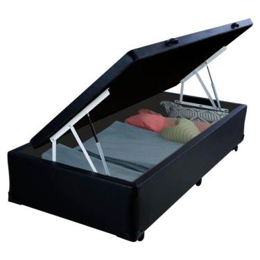 Imagem de Cama Box Baú Solteiro Sintético Sereneprime Preto 88x188x44