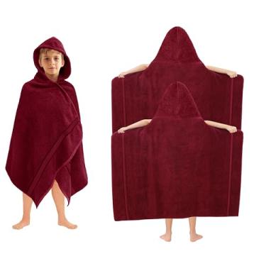 Imagem de ORIGINAL KIDS Envoltório de toalha de banho com capuz - pacote com 2 - ultra macio 100% algodão felpudo grande toalha infantil com capuz grande - chuveiro piscina praia - 579 g/m2 absorvente de
