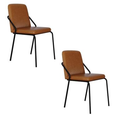 Imagem de Cadeira Bloom Fixa C-4 Pes S-braco 490x580x850 Mm C-2 Un Courino Caramelo Courino Caramelo