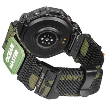 Imagem de DAVILANE Pulseira de substituição compatível com Amazfit T-Rex 3, pulseira de relógio de nylon resistente com design de gancho G e crachá