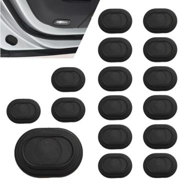 Imagem de CyperFair Amortecedor de porta de carro de 16 peças, junta de proteção de silicone flexível de amortecimento, acessório autoadesivo portátil multifuncional DIY, ajuste universal para a maioria dos