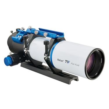Imagem de Askar Telescópio de campo plano 71F, refrator de vidro F6.9 ED com abertura de 71 mm OTA, APO quádruplo espaçado por ar, placa de cauda de andorinha Vixen de 230 mm para astrofotografia de céu