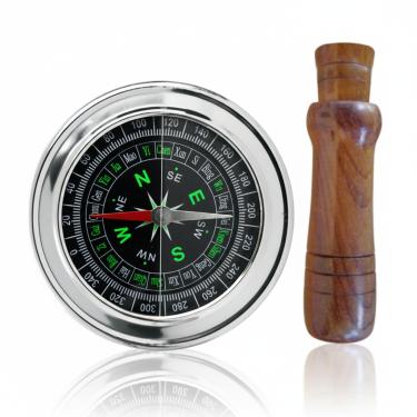 Imagem de Bússola Profissional Caça Trilha Apito Profissional Marrecao