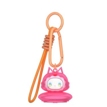 Imagem de OAJ Capa para chaveiro compatível com AirTag, capa Kawaii de animais fofos com mosquetão e cordão para localizador GPS Tracker, acessórios para chaves, bagagem, bolsa (Fox)