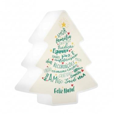 Imagem de Luminária Árvore de Natal, Plástico Polietileno, 29x25x10cm, Decorativa, Iluminação LED/Fluorescente E27, Bivolt 110V/220V