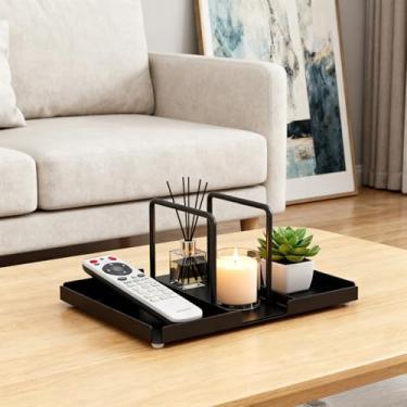 Imagem de Porta-guardanapos de metal com compartimento de armazenamento, organizador de mesa moderno para cozinha e jantar