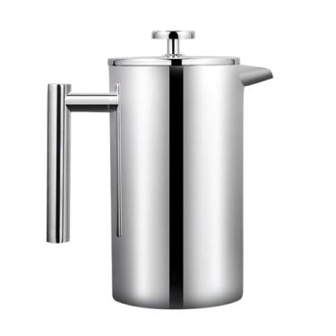 Imagem de Cafeteira de prensa manual | Aço inoxidável fácil de limpar | Pote de café e chá | para fazer bebidas, cozinha, café, viagem, apartamento, homens, mulheres iniciantes