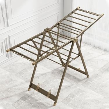 Imagem de 150 cm/160 cm ajustável para roupas com asas para cavalo, rack de secagem de roupas dobrável portátil de alumínio, secadora de roupas, prateleiras de secagem dobráveis para roupas, roupas longas