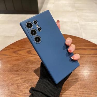 Imagem de Capa protetora fina de silicone líquido para Samsung S25 S24 S23 S22 Ultra, compatível com Galaxy S 24 23 22 Ultra Plus S23fe (para S23 Ultra/Azul)