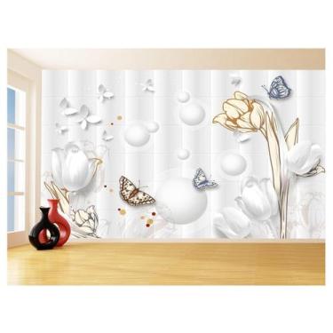 Imagem de Papel De Parede 3D Floral Textura Sala Flores 3,5M Xfl265 - Você Decor