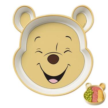 Imagem de Bandeja de servir em forma de Disney – Bandeja de comida de plástico sem BPA com 3 compartimentos, bandeja decorativa para lanches, frutas, aperitivos e sobremesas, utensílios de servir reutilizáveis