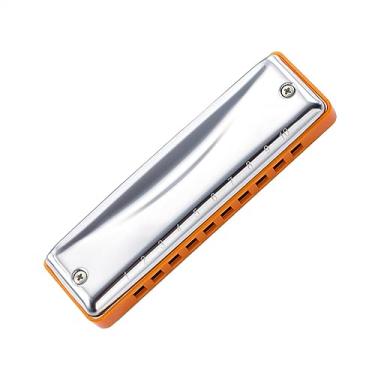 Imagem de Gaita diatônica de 10 furos com estojo harpa instrumento musical gaita tom C (cor: 02)