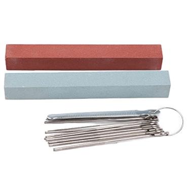 Imagem de Matybobe Ferramentas profissionais de reparo de guitarra, acessórios de instrumentos musicais de polimento com lixa de porca de sela de ponte, pedras de moagem para Luthiers (M02802)