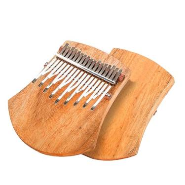 Imagem de Piano de polegar portátil tom C 17 teclas kalimba sólido camphorwood kalimba com martelo de afinação