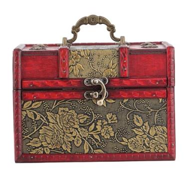 Imagem de Caixa organizadora de joias, estojo portátil de madeira pu para armazenamento de joias, estilo retrô europeu, design simples e elegante para mulheres, meninas, viagem, (6262D-03-6262 Uva Dourada
