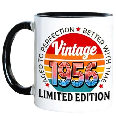Imagem de Presentes de aniversário de 70 anos para mulheres e homens, caneca de café vintage 1956 70 325 g, decorações de 70º aniversário de 1956 presente para ele, presente de 70 anos para mãe, pai, irmã, tia