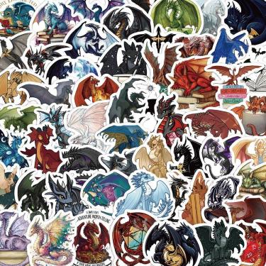 Imagem de Adesivos de vinil impermeável Anime Dragons, 60 unidades/lote, para laptop