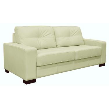 Imagem de Sofá 3 Lugares Milão 200cm Couro Off White