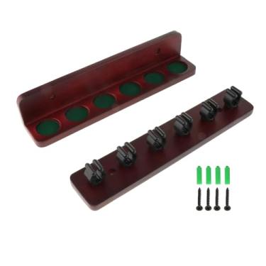 Imagem de Vaveren Suporte para tacos de bilhar, organizador para mesa de bilhar, comporta 6 tacos, ideal para bar, sala de descanso, hotel, lounge e casa, Clarete