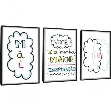 Imagem de Quadro Decorativo Mãe Te Amo Com Moldura Preto