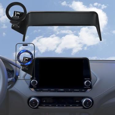 Imagem de Takeyman Suporte de telefone de carro para acessórios Sentra 2020-2025 / Acessórios Nissan Rogue 2021-2025 / Acessórios Altima 2019-2025, clipe fixo de tela de 8 polegadas, rotação de 360°, compatível