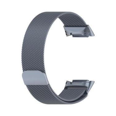 Imagem de Pulseira De Aço Inoxidável Milanese Para Fitbit Charge 6 5, Substituiç