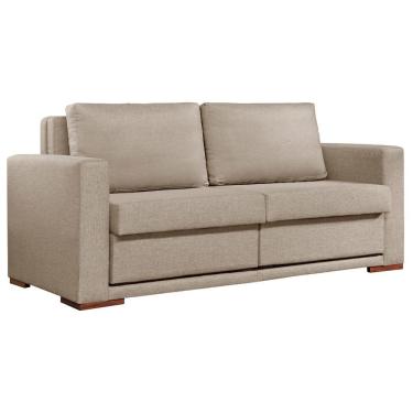 Imagem de Sofá Cama Hermes 3 Lugares Luxo 1,90 M Castellar Móbile Linho Bege Claro