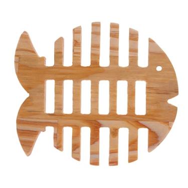 Imagem de Descanso de Panela em Madeira Pinus Peixe 22cm x 19cm x 2cm - Woodart
