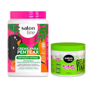 Imagem de Salon Line Kit Creme Para Pentear Definição Intensa 1kg + Gelatina #todecacho 550g, Cabelos Cacheados e Crespos