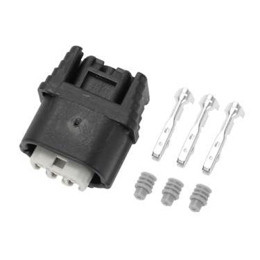 Imagem de Hihaha Conector de bobina de ignição para Honda para Acura/conector terminal de fio fêmea interno/plástico impermeável série de 1 mm/1 conjunto preto de 3 pinos