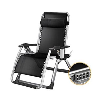 Imagem de YYBOES Cadeira reclinável de jardim, reclinável dobrável, super largura 67/72 cm, espreguiçadeira, espreguiçadeira, cama de alumínio, pernas de aço quadradas ao ar livre, para praia, pátio, jardim