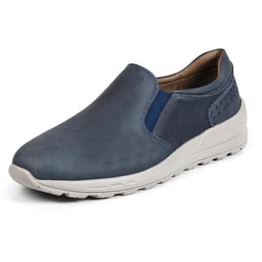 Imagem de Opananken Tênis de corrida masculino – 100% couro legítimo, forro macio, palmilha de látex de ar, sola de poliuretano flexível. Leve, durável, resistente ao odor. Estilo casual com conforto o dia todo