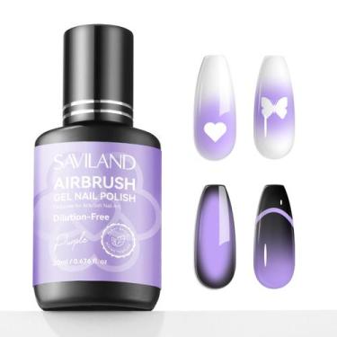 Imagem de Gel de esmalte SAVILAND Plus Airbrush 20 ml roxo sem acetona