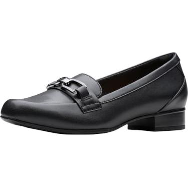Imagem de Clarks Mocassim feminino Juliet Echo, Couro preto, 7.5 Wide