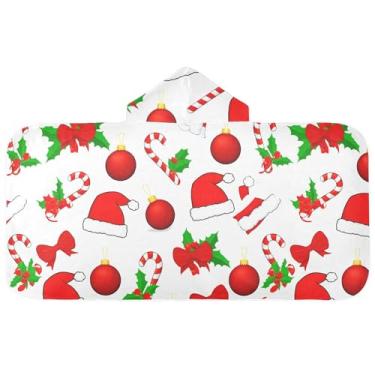 Imagem de Burbuja Toalha de banho com capuz de laço rosa para crianças, toalha de praia de pelúcia macia absorvente para chá de meninas e meninos 3-10 anos, 61 x 127 cm