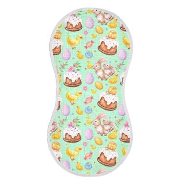 Imagem de xigua Conjunto de 4 panos para arroto de musselina para bebês em aquarela, coelhos supermacios e absorventes, roupas de arroto de algodão, presente de chá para recém-nascidos, bebês meninas e meninos