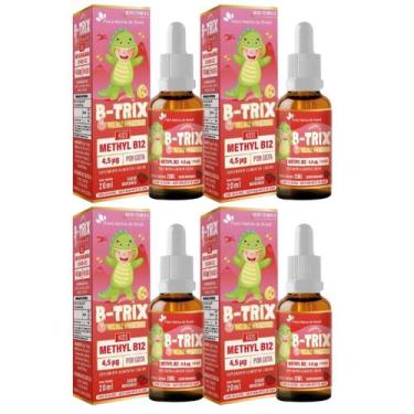 Imagem de Kit 04 B-TRIX Vitamina B12 Kids em Gotas 20ml Flora Nativa do Brasil
