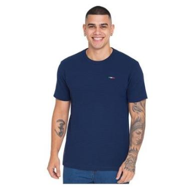 Imagem de Camiseta Masculina Industrie Malha Fusion Premium Gola Careca Bordado Itália Estilo Casual-Masculino