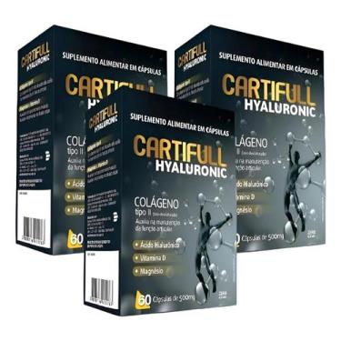 Imagem de kit 3x Cartifull Hyaluronic Colágeno Tipo 2 Domina 60 Cápsulas
