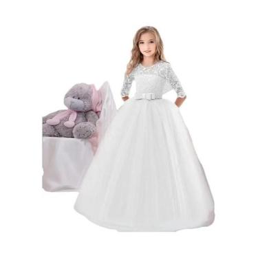 Imagem de Vestido De Festa Princesa Para Meninas, Vestido De Baile De Renda, Tra