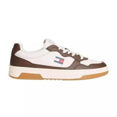 Imagem de Tênis Tommy Hilfiger Leather Logo Cupsole Masculino Bege-Masculino