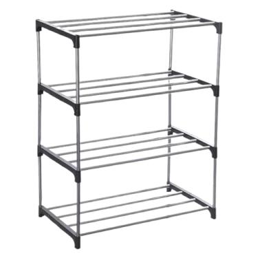 Imagem de Generic Organizador de Sapatos Multifuncional e de Alta, com Prateleira para Sapatos em Vários Níveis para Sala de Estar de Apartamento, Preto de 4 Camadas, 43cm X 26cm X 55cm