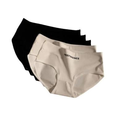 Imagem de Calcinhas De Algodão plus Size Femininas 5 Peças/Conjunto Cintura Médi