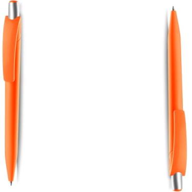 Imagem de Caneta Esferográfica em Alumínio Reciclado, Retrátil, Escrita Azul, Corpo Cilíndrico, Ponta 0.8cm, Ambidestro, 15g (Kit 2 Laranja)