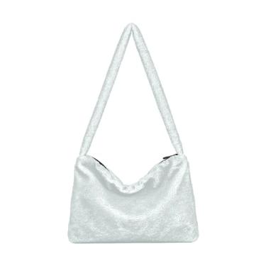 Imagem de GAIGEO Bolsa de ombro feminina de Natal com textura brilhante vermelha, bolsa de ombro média para mulheres, bolsas de outono, Verde-claro, One Size