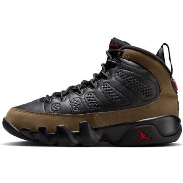 Imagem de Jordan Air 9 Retro 'Olive' Grade-School (preto), Preto/Verdadeiro Vermelho-verde-oliva, 19