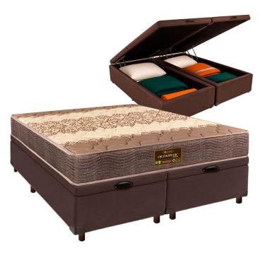 Imagem de Cama Box Bau Blindado Queen + Colchão D26 Ortophedic Sankonfort
